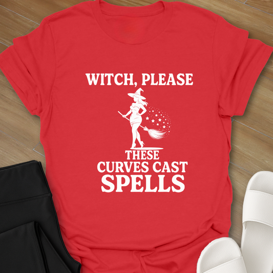 Curvy Girl Witch Please T-Shirt