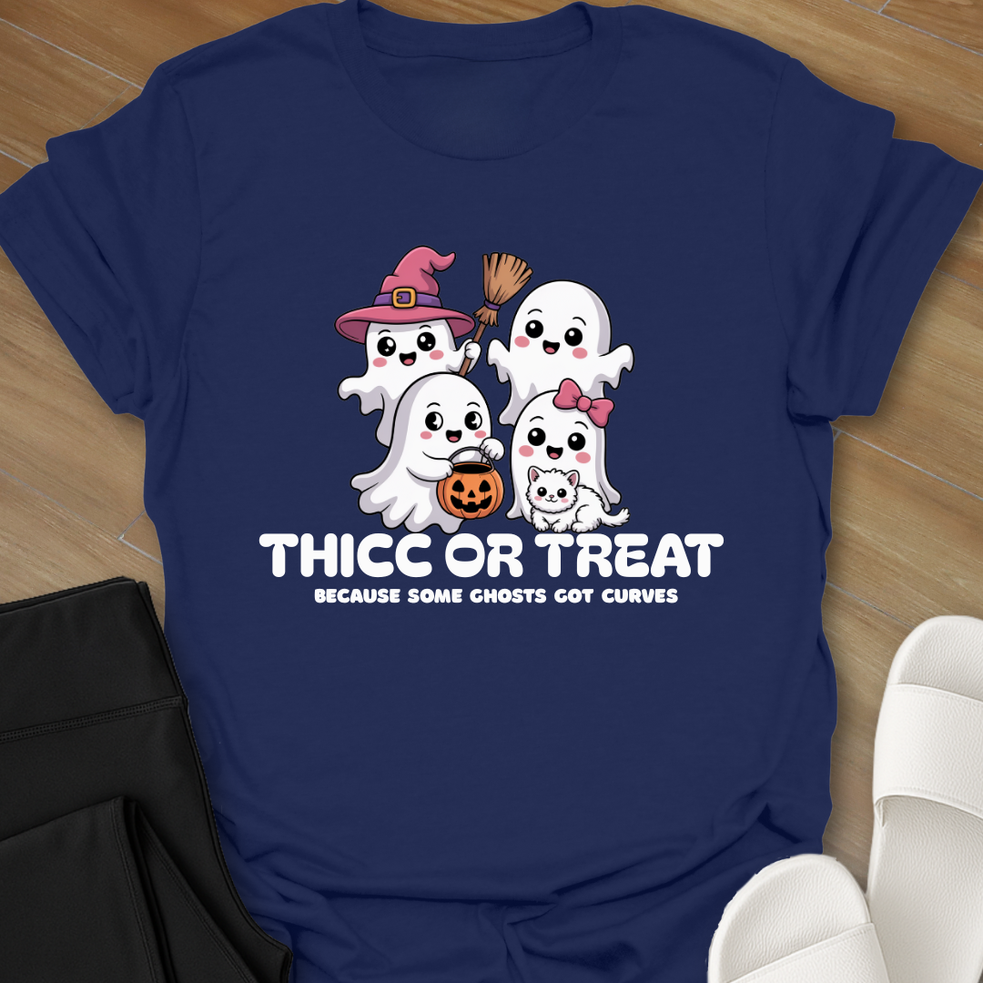 Curvy Ghost Thicc or Treat T-Shirt