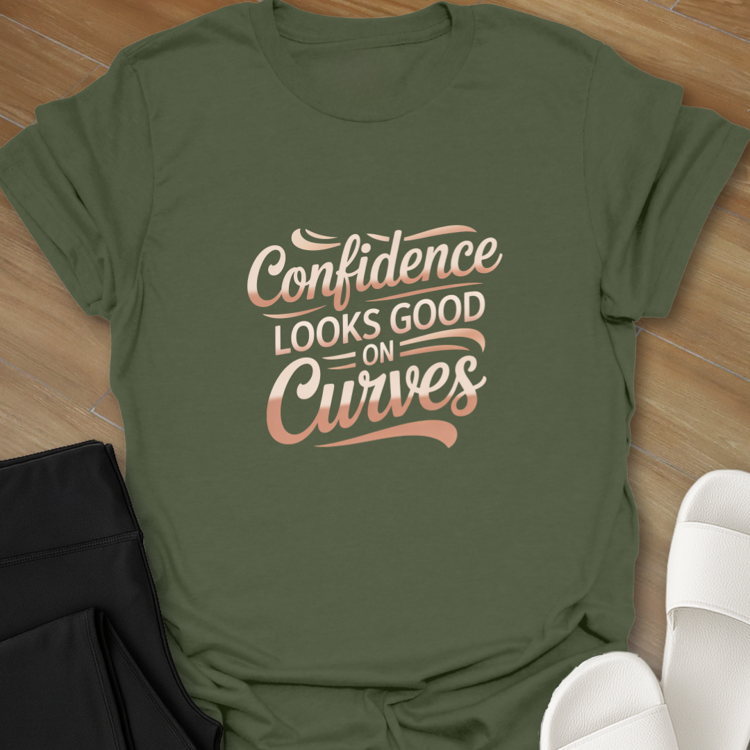 Confidence looks good on Curves  T-Shirt