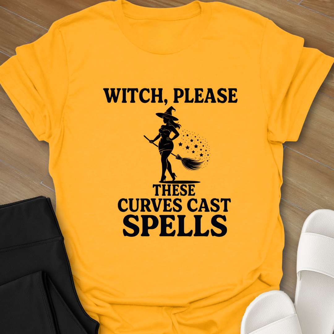 Curvy Girl Witch Please T-Shirt