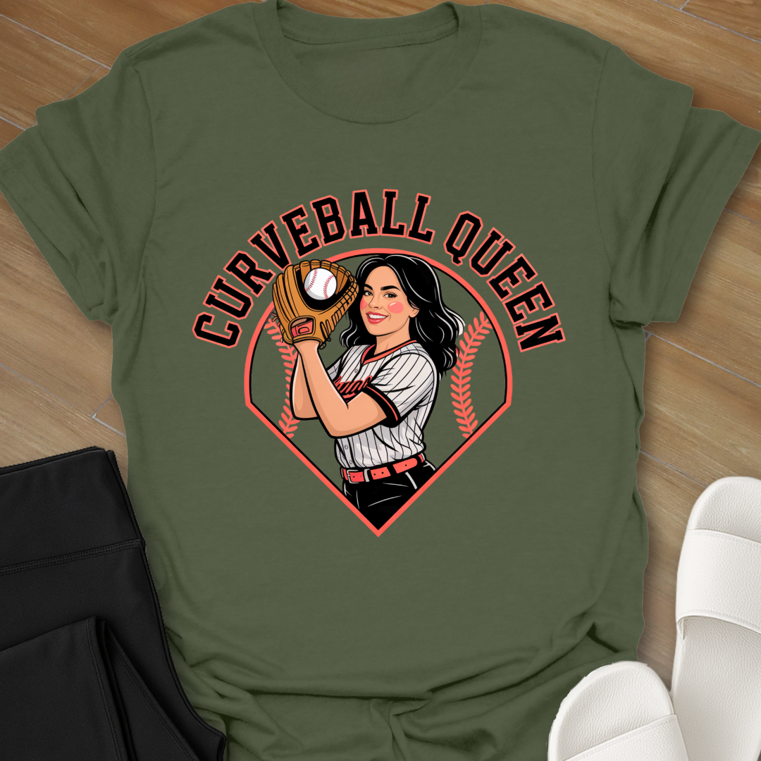 Baseball Curveball Queen T-Shirt