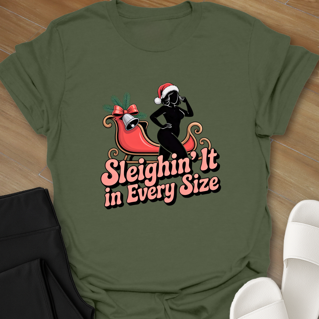 Curvy Girl Sleighin' It T-Shirt
