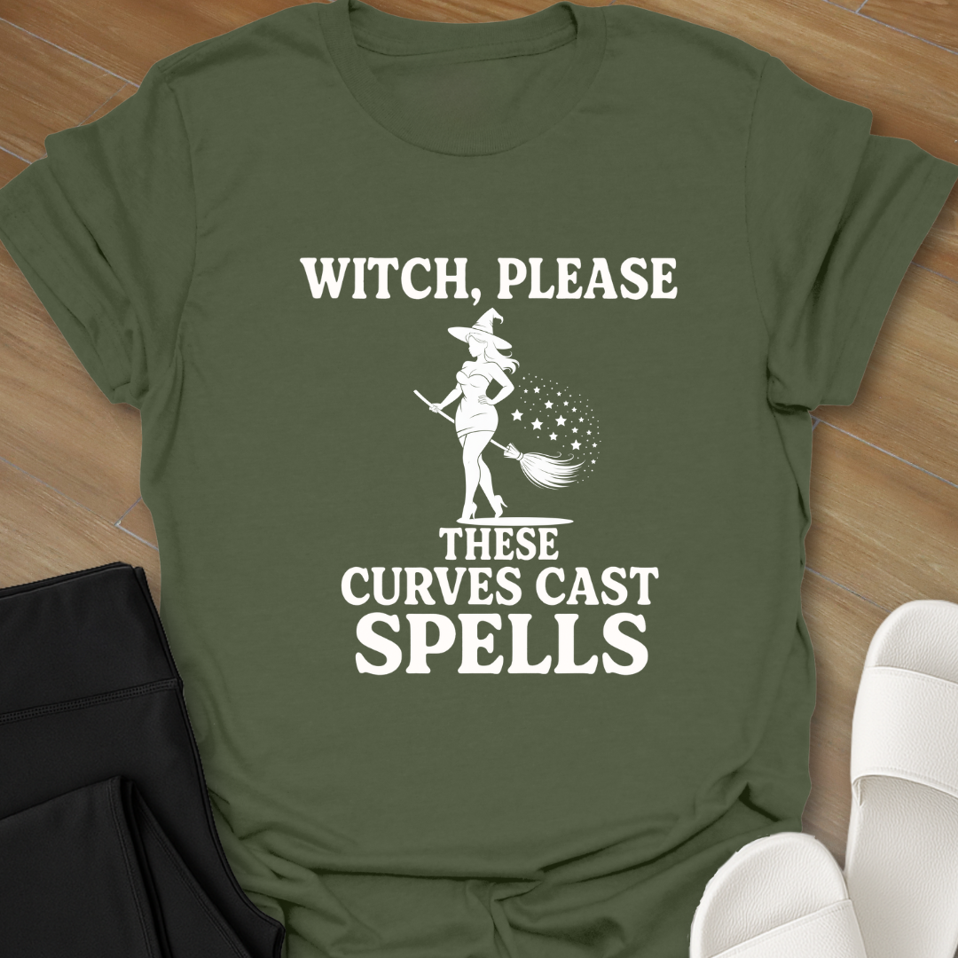 Curvy Girl Witch Please T-Shirt