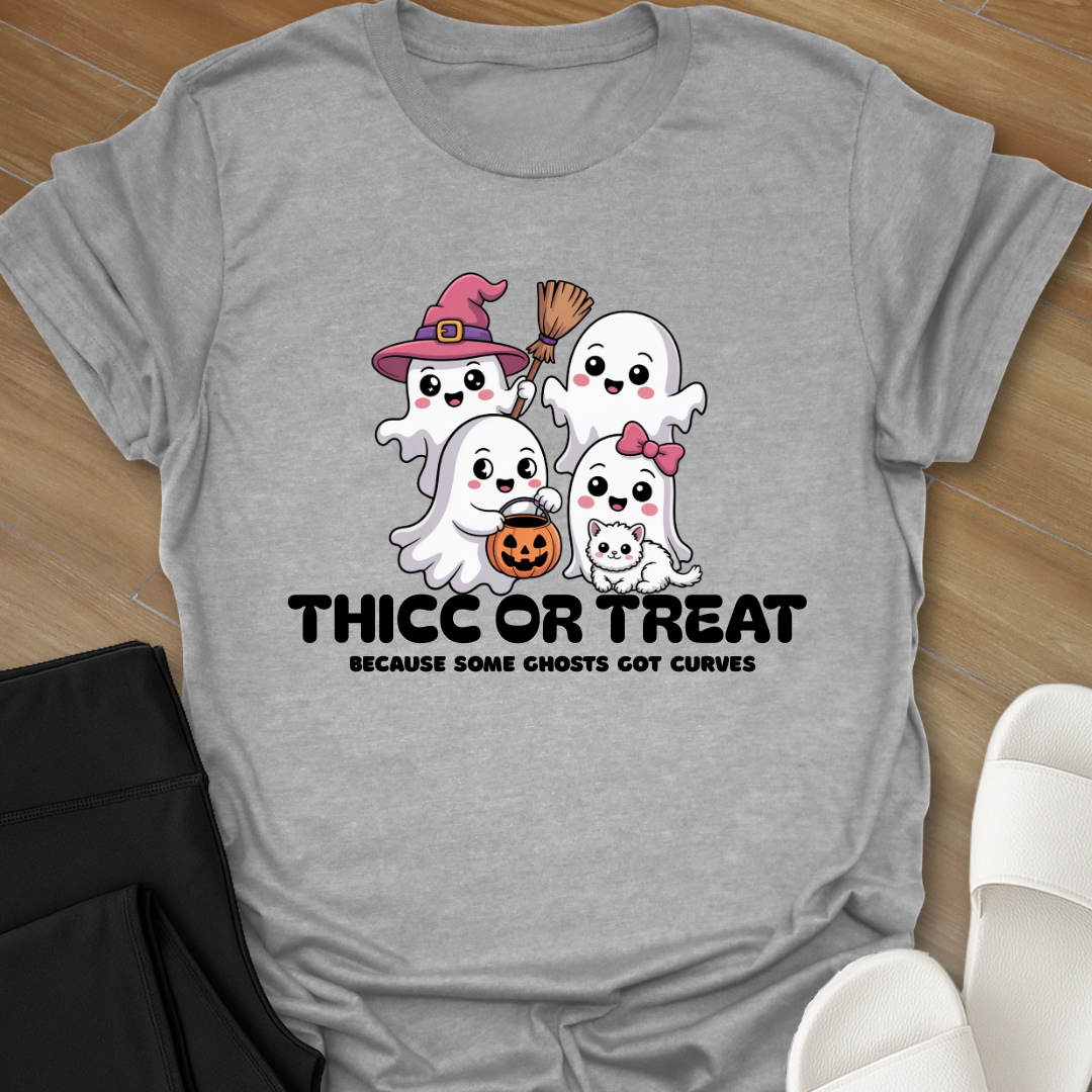 Curvy Ghost Thicc or Treat T-Shirt