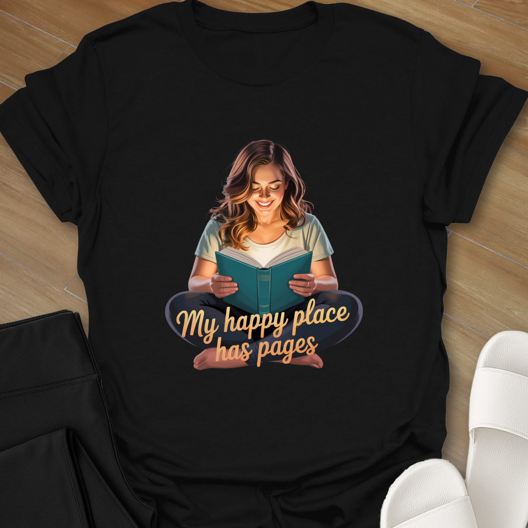 My happy place has pages T-Shirt