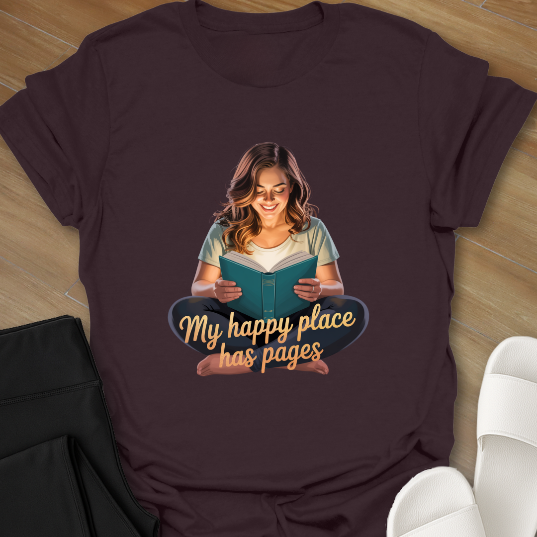 My happy place has pages T-Shirt
