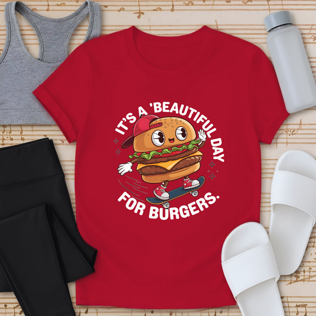 'Beautiful Day' For Burgers T-Shirt