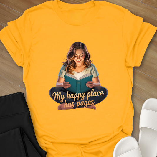 My happy place has pages T-Shirt