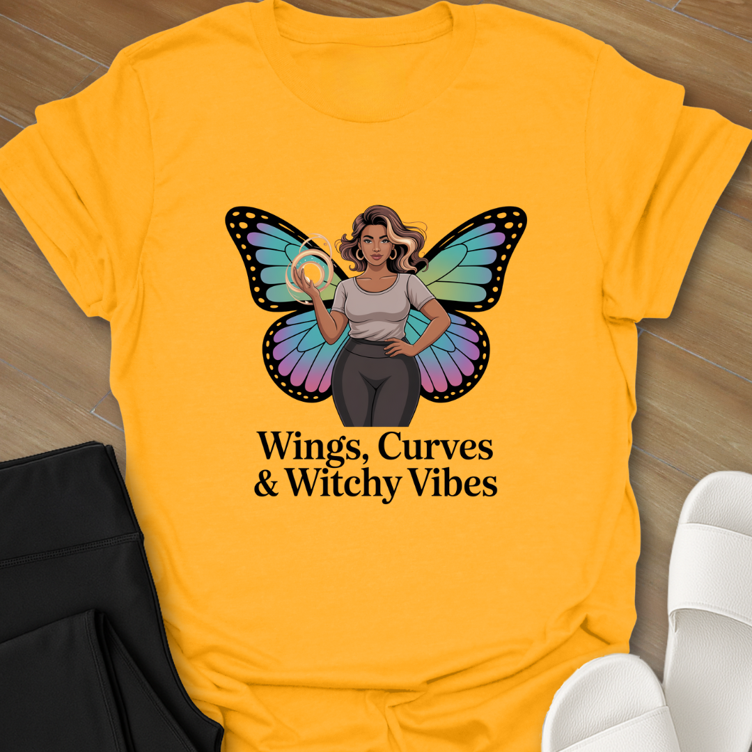 Wings, Curves & Witchy Vibes T-Shirt