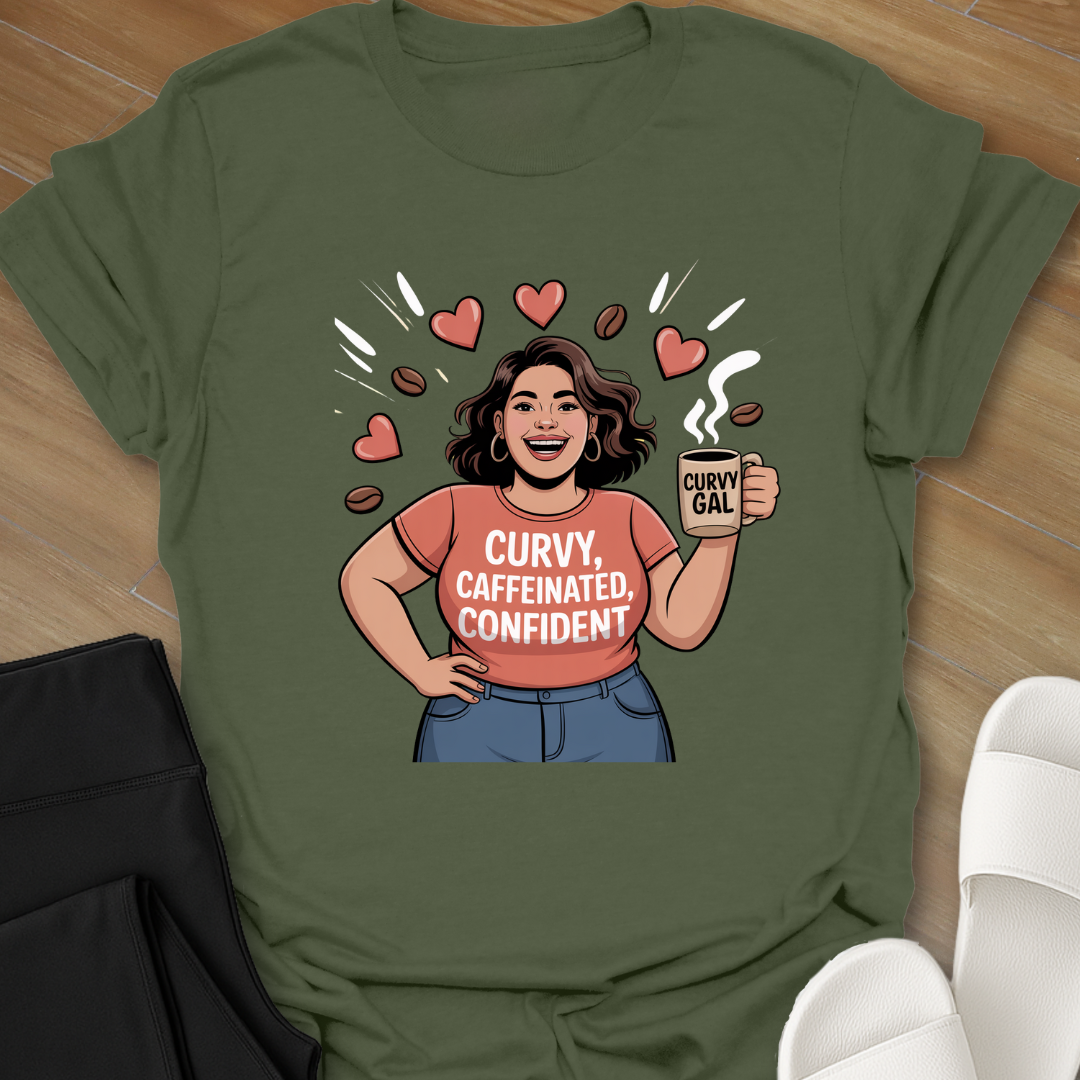 Curvy, Caffeinated, Confident T-Shirt