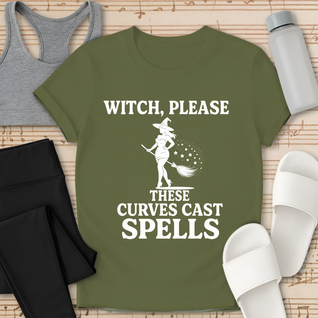 Curvy Girl Witch Please T-Shirt