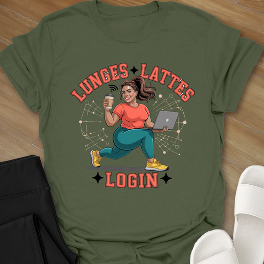 Lunges Lattes Login T-Shirt