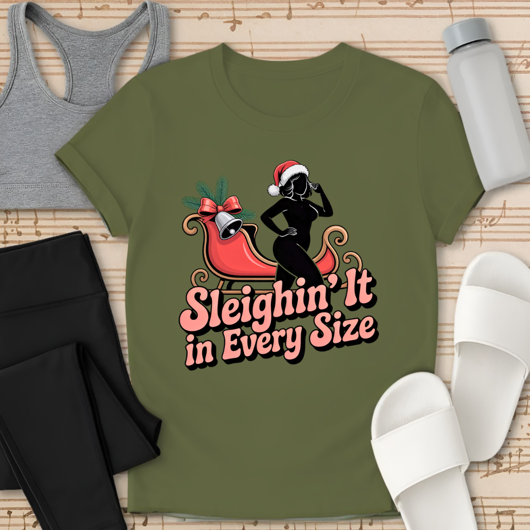 Curvy Girl Sleighin' It T-Shirt