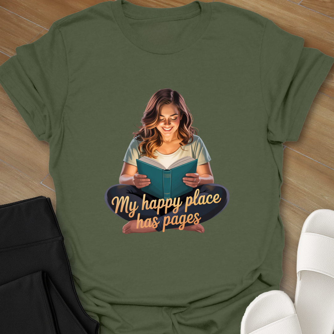 My happy place has pages T-Shirt