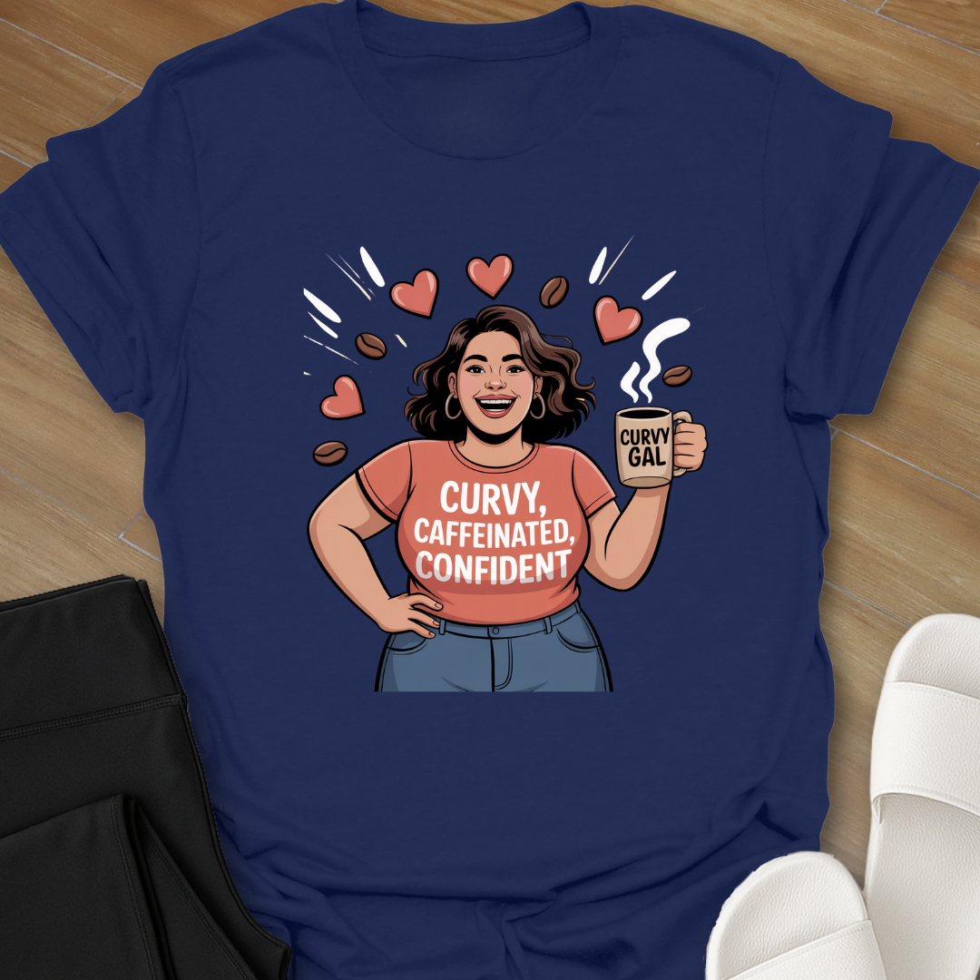 Curvy, Caffeinated, Confident T-Shirt