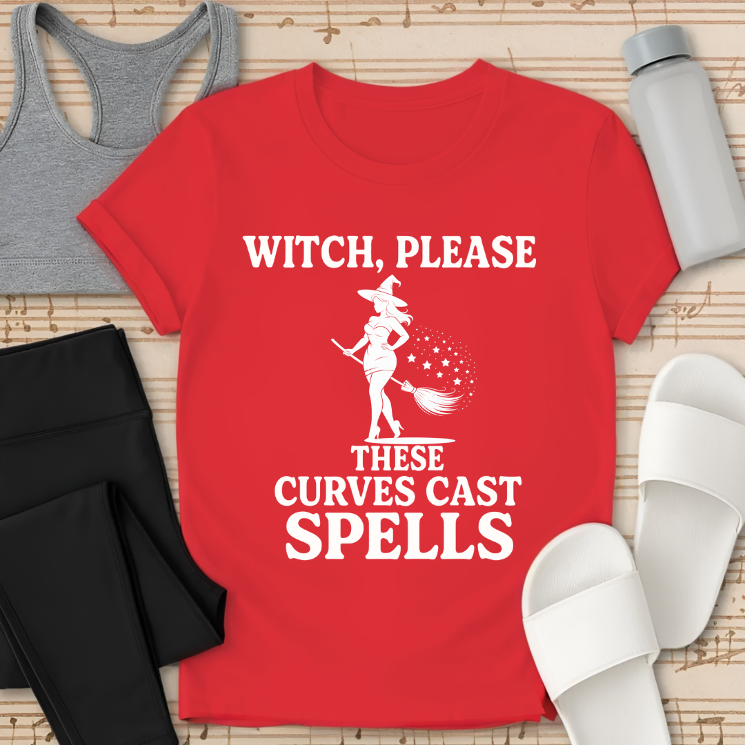 Curvy Girl Witch Please T-Shirt