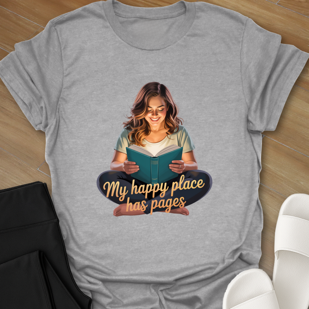 My happy place has pages T-Shirt