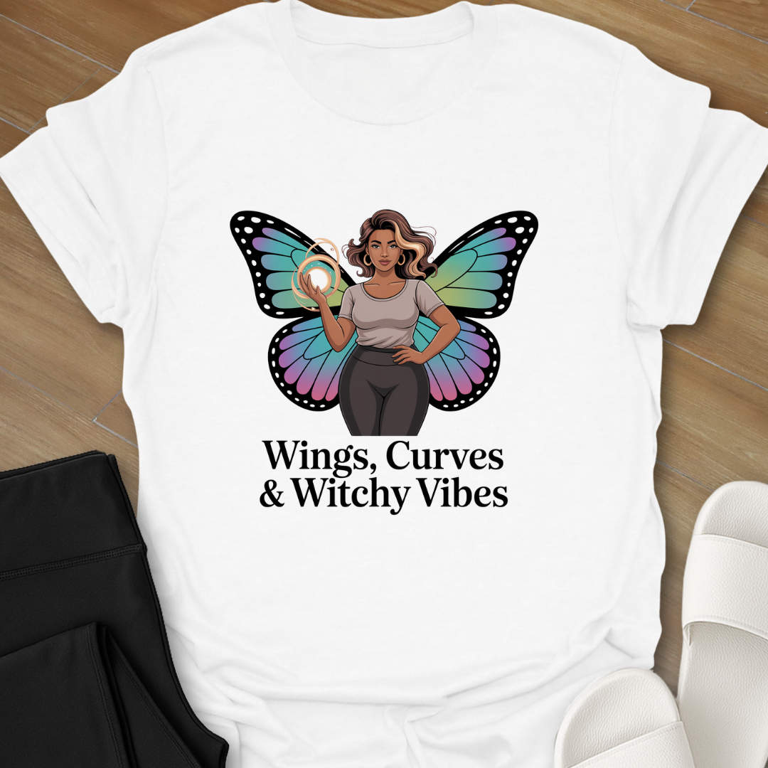 Wings, Curves & Witchy Vibes T-Shirt