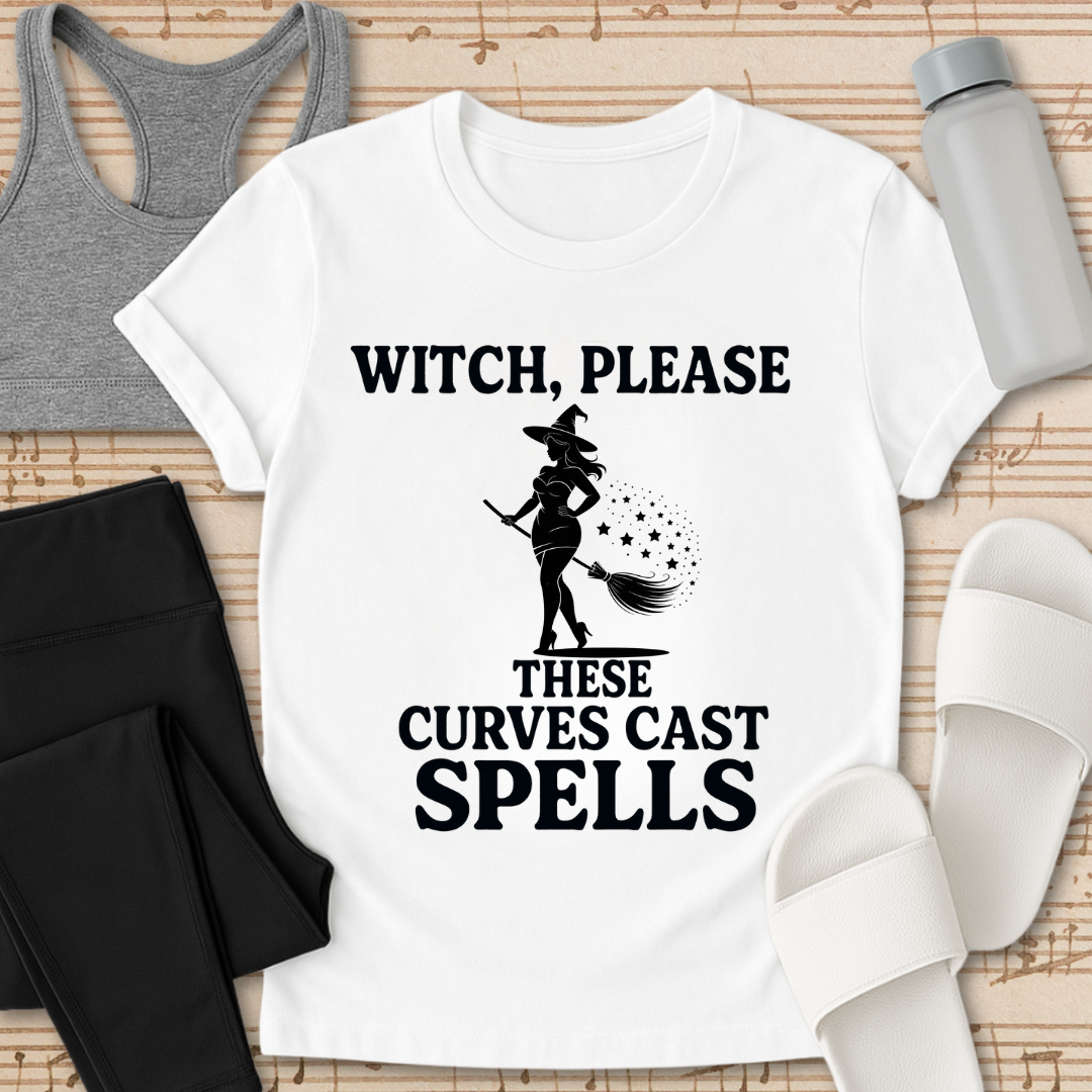 Curvy Girl Witch Please T-Shirt