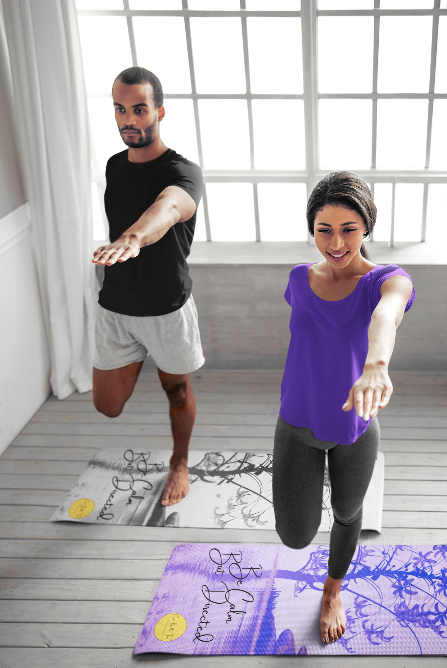 Be Calm But Directed Yoga/Exercise Mat Ciaobellatre