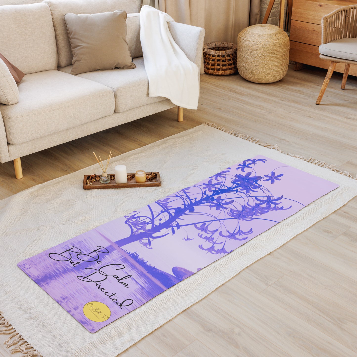 Be Calm and Directed Yoga/Exercise Mat Ciaobellatre