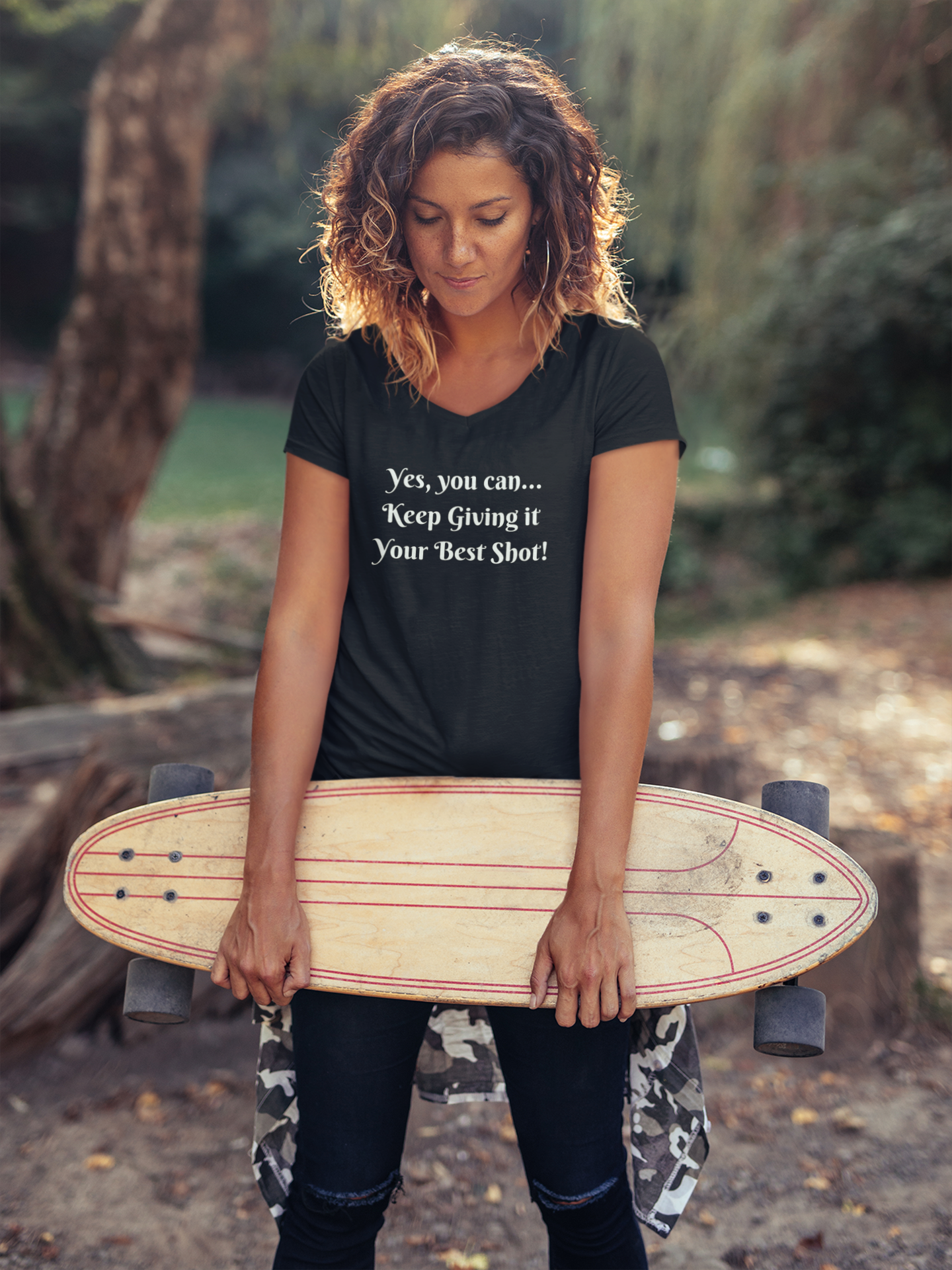 Empower Yourself with 'Yes, You Can' Women's Graphic T-Shirt Printify