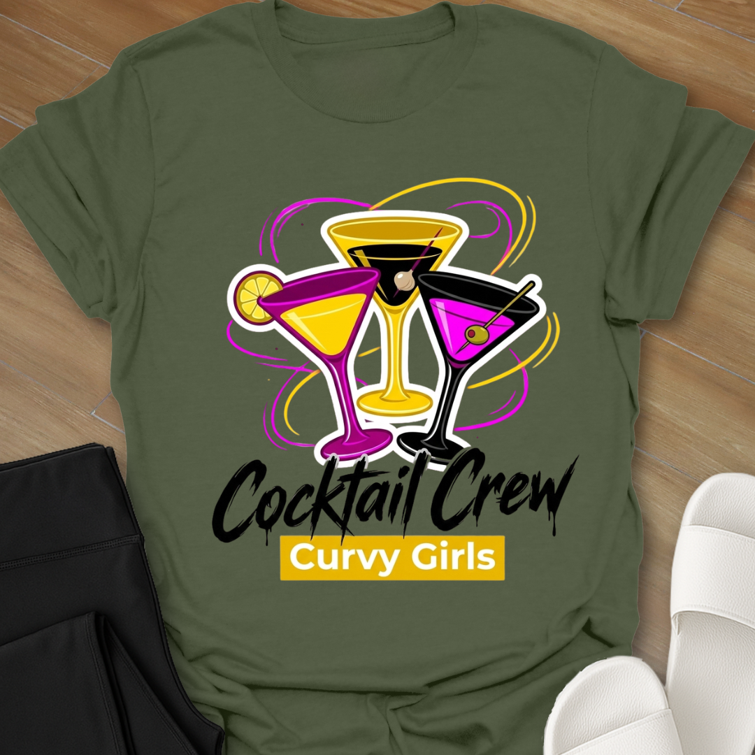 Curvy Girls Cocktail Crew T-Shirt