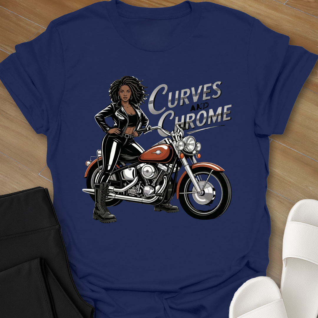 Curvy, Curls, and Chrome T-Shirt