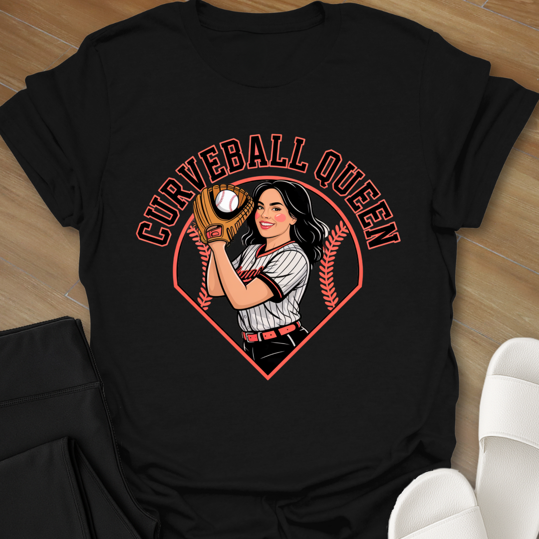 Baseball Curveball Queen T-Shirt