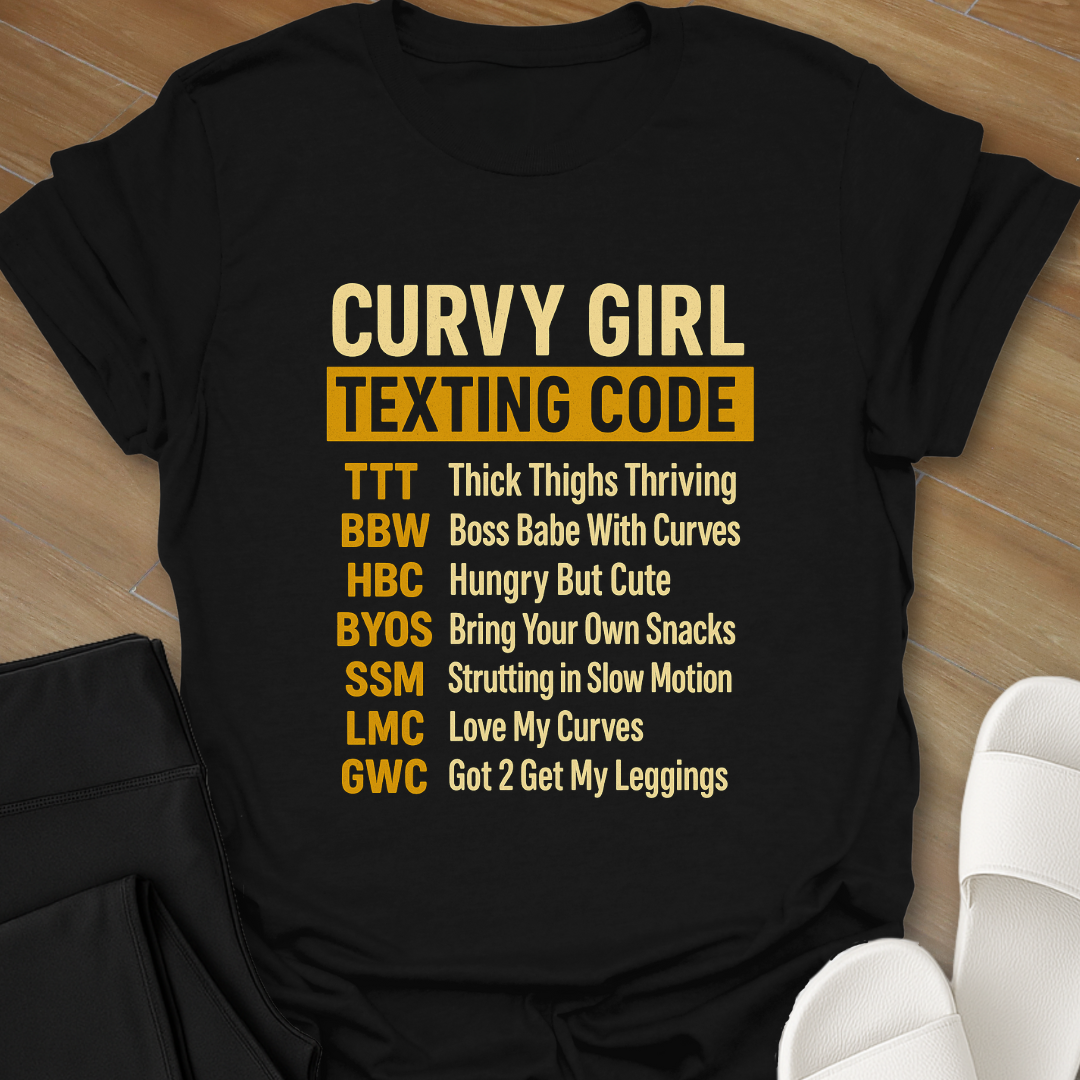 Curvy Girl Text Code T-Shirt