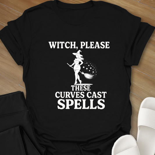 Curvy Girl Witch Please T-Shirt