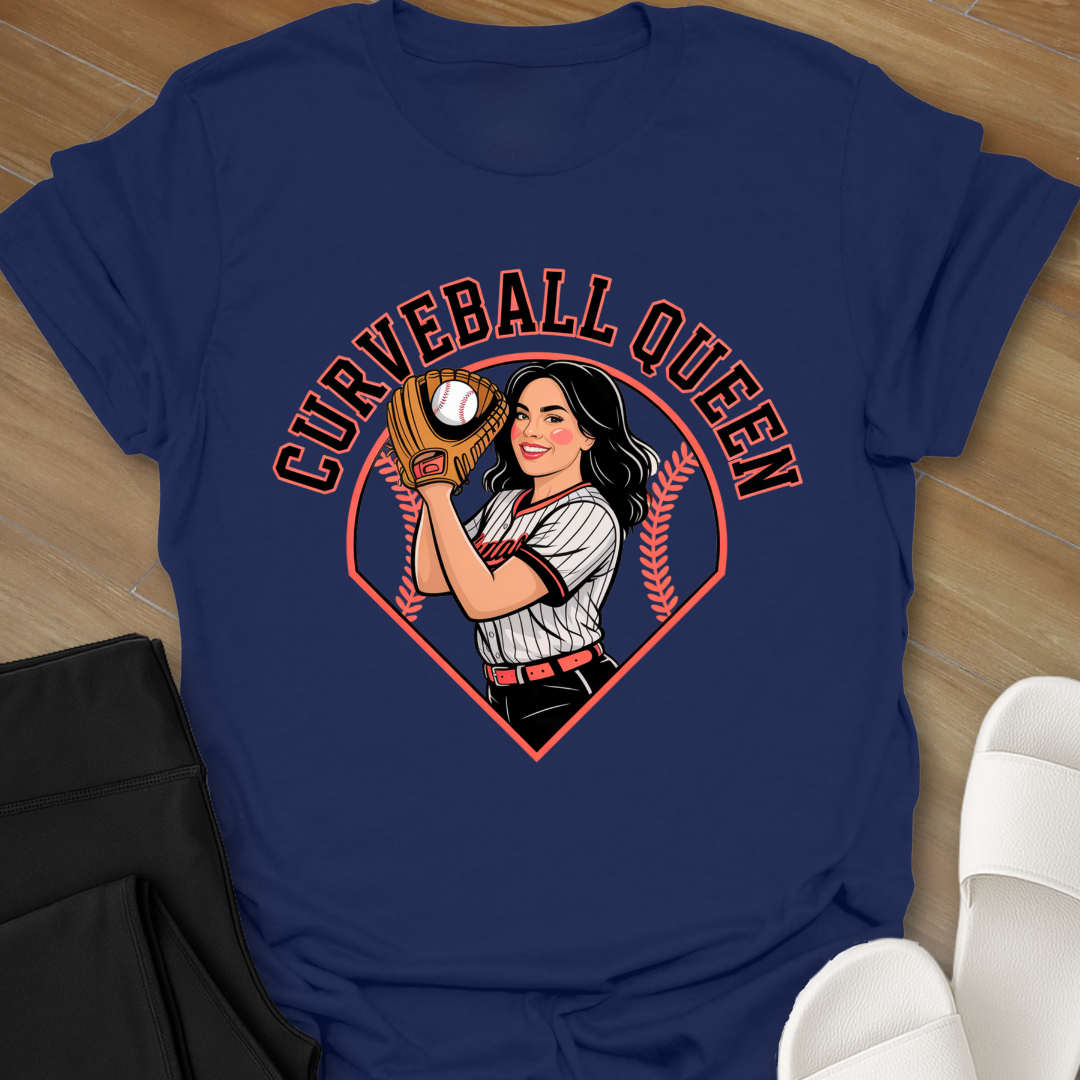 Baseball Curveball Queen T-Shirt