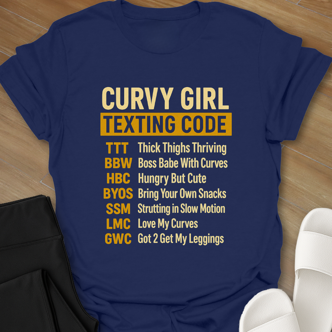 Curvy Girl Text Code T-Shirt