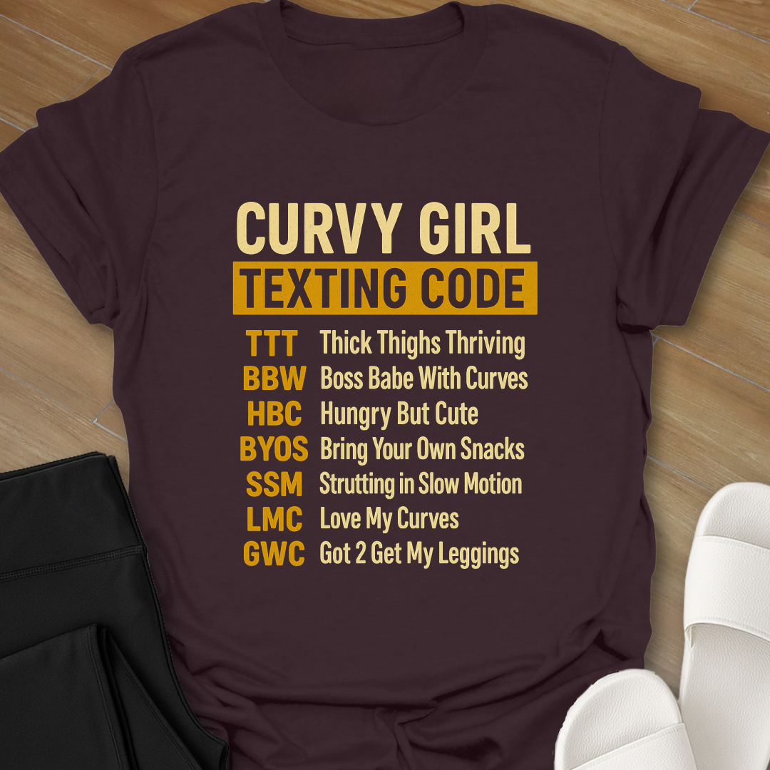 Curvy Girl Text Code T-Shirt
