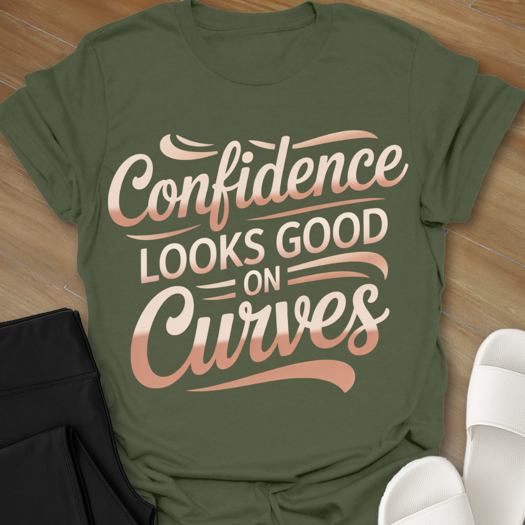 Confidence looks good on Curves  T-Shirt