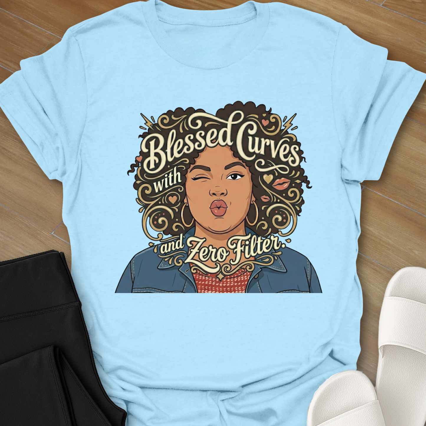 Blessed with Curves and Zero Filter T-Shirt
