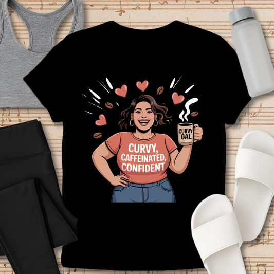 Curvy, Caffeinated, Confident T-Shirt