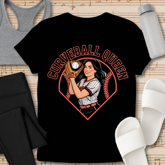 Baseball Curveball Queen T-Shirt