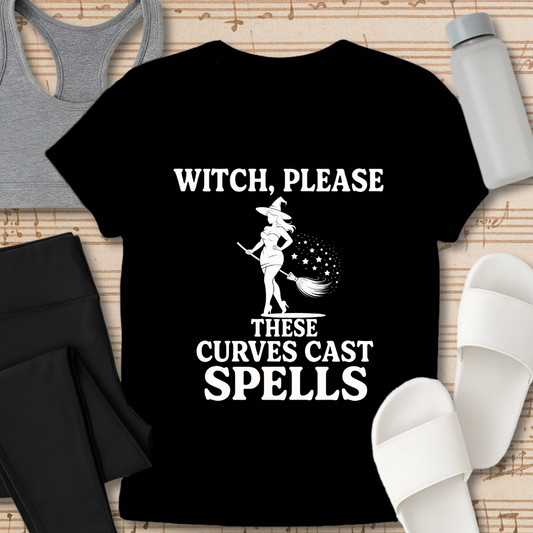 Curvy Girl Witch Please T-Shirt