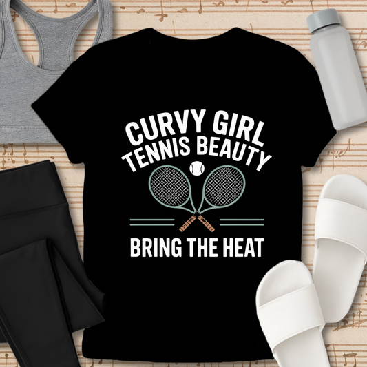 Curvy Girl Tennis Beauty T-Shirt