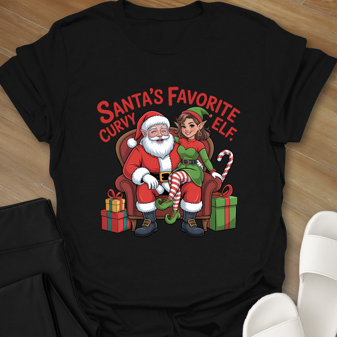 Santa's Favorite Curvy Elf. T-Shirt