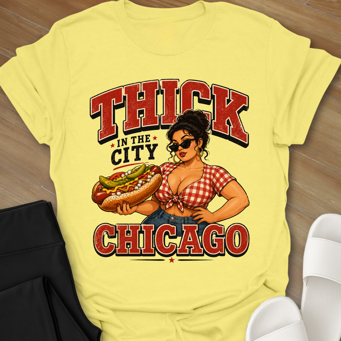Chicago Curvy Girl Hot Dogs T-Shirt