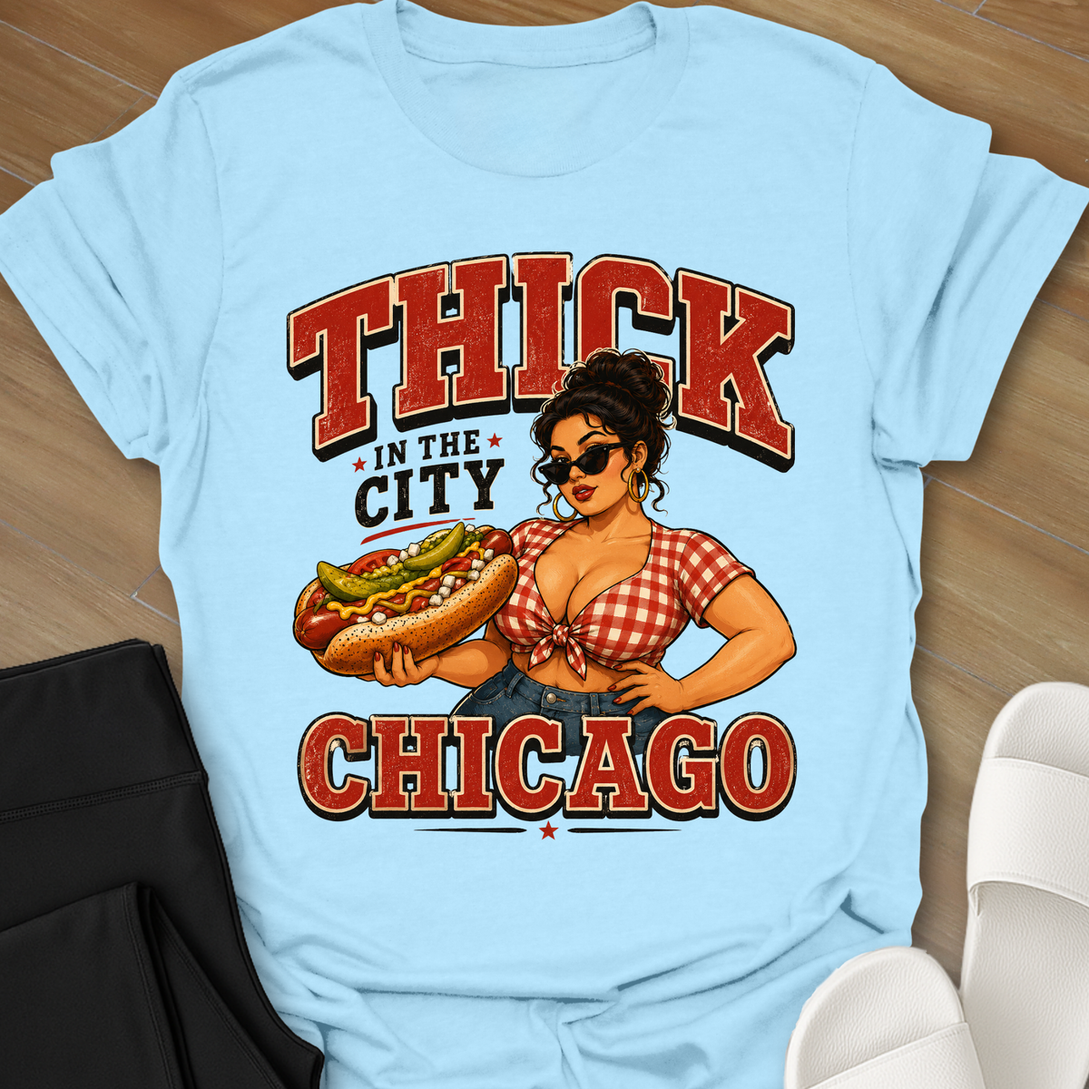 Chicago Curvy Girl Hot Dogs T-Shirt