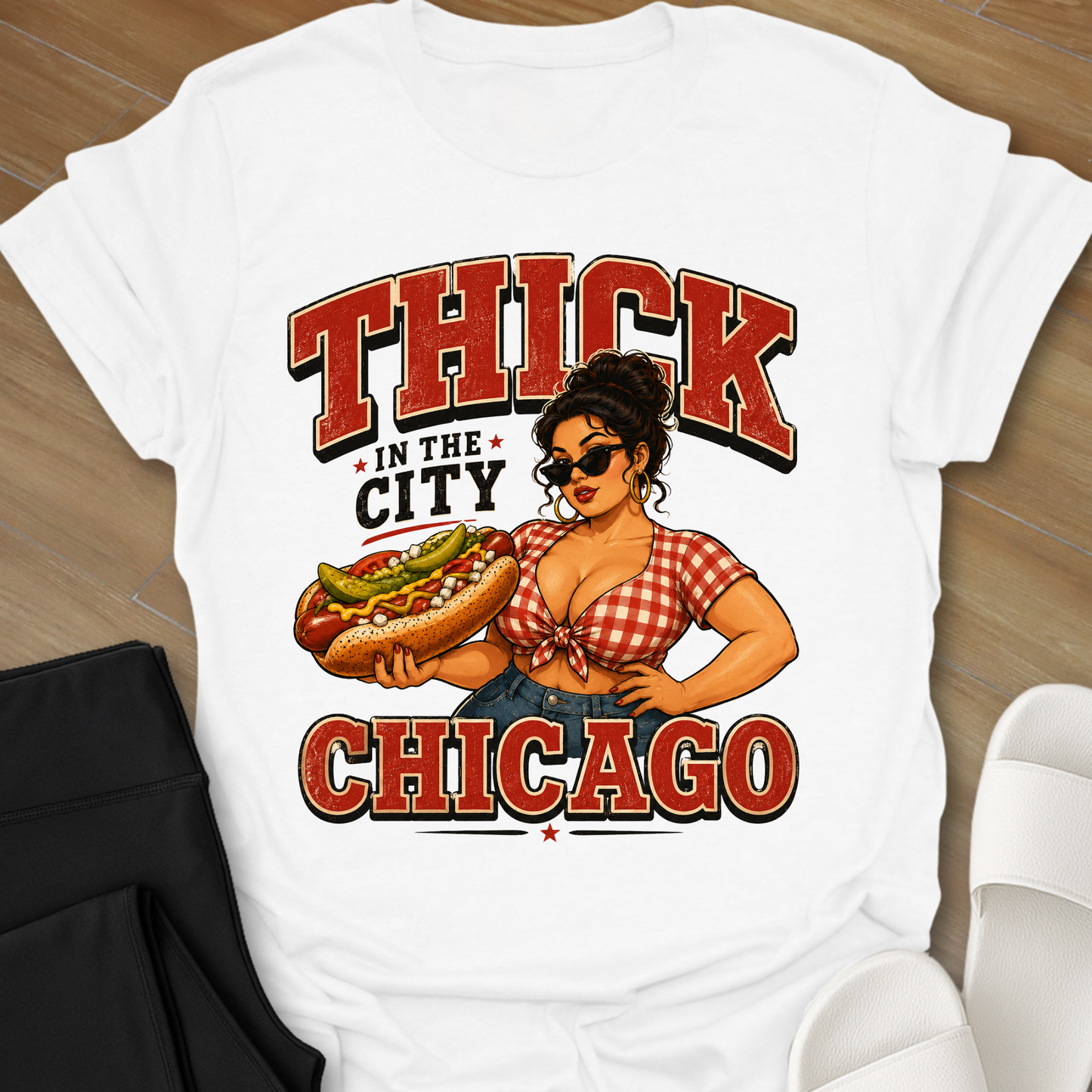 Chicago Curvy Girl Hot Dogs T-Shirt