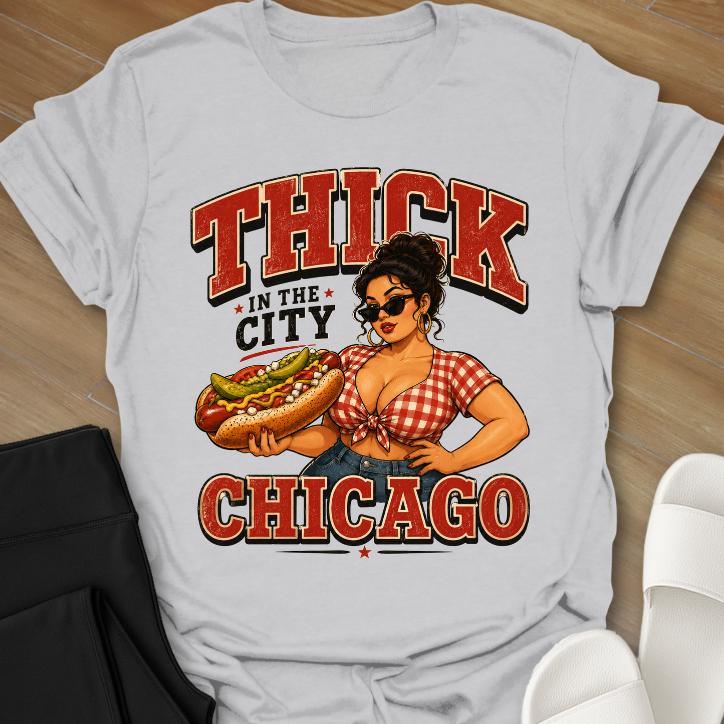 Chicago Curvy Girl Hot Dogs T-Shirt