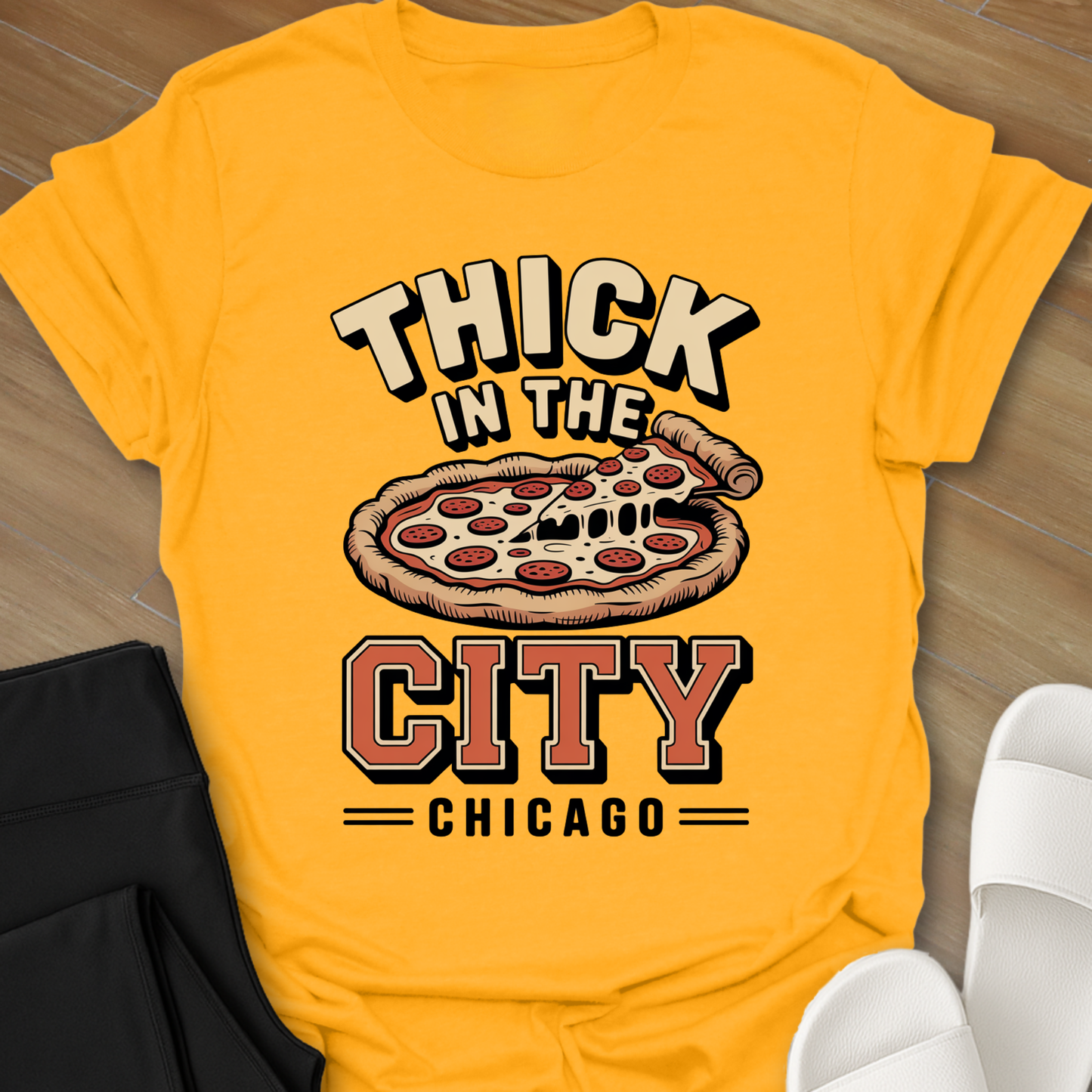 Chicago Curvy Pizza T-Shirt