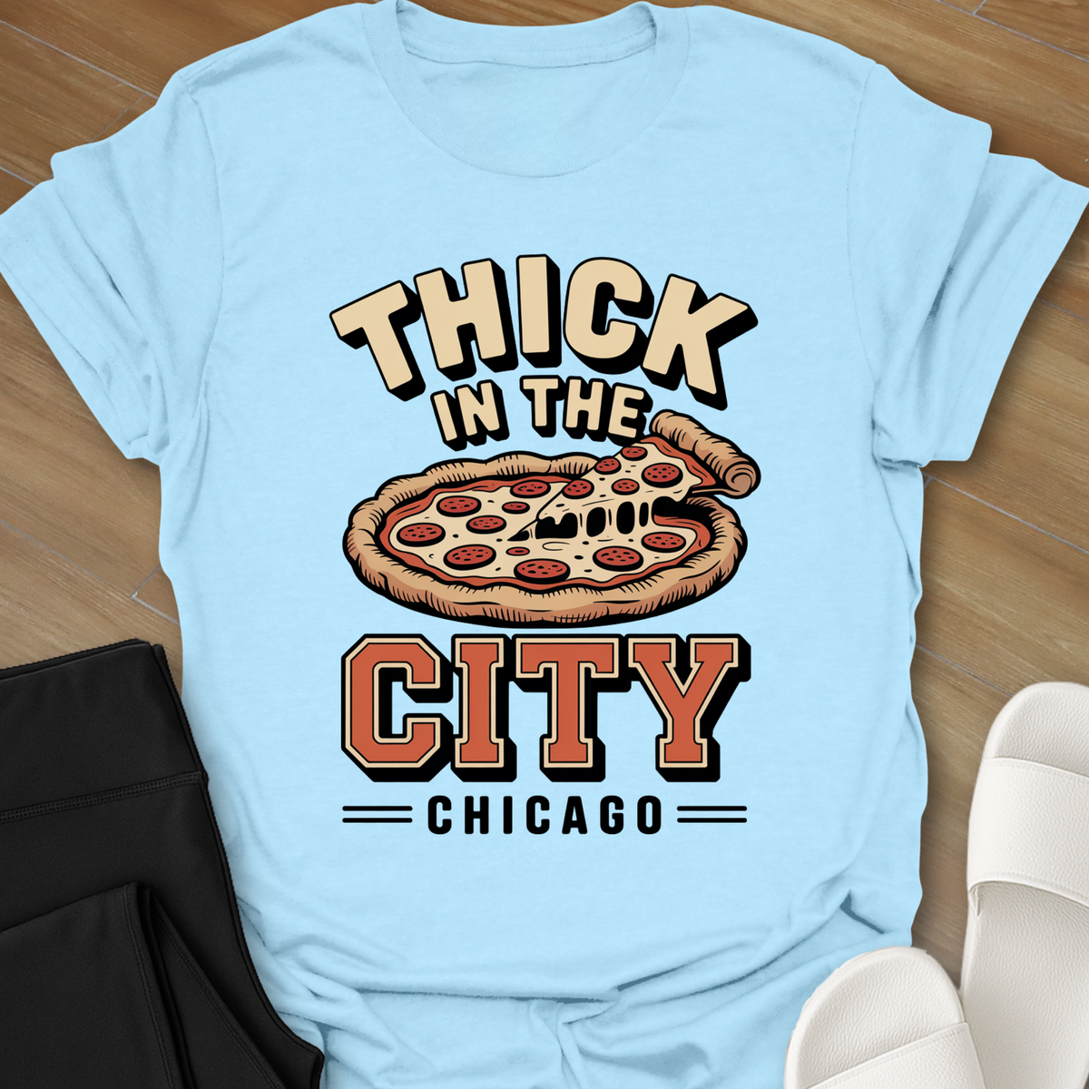 Chicago Curvy Pizza T-Shirt