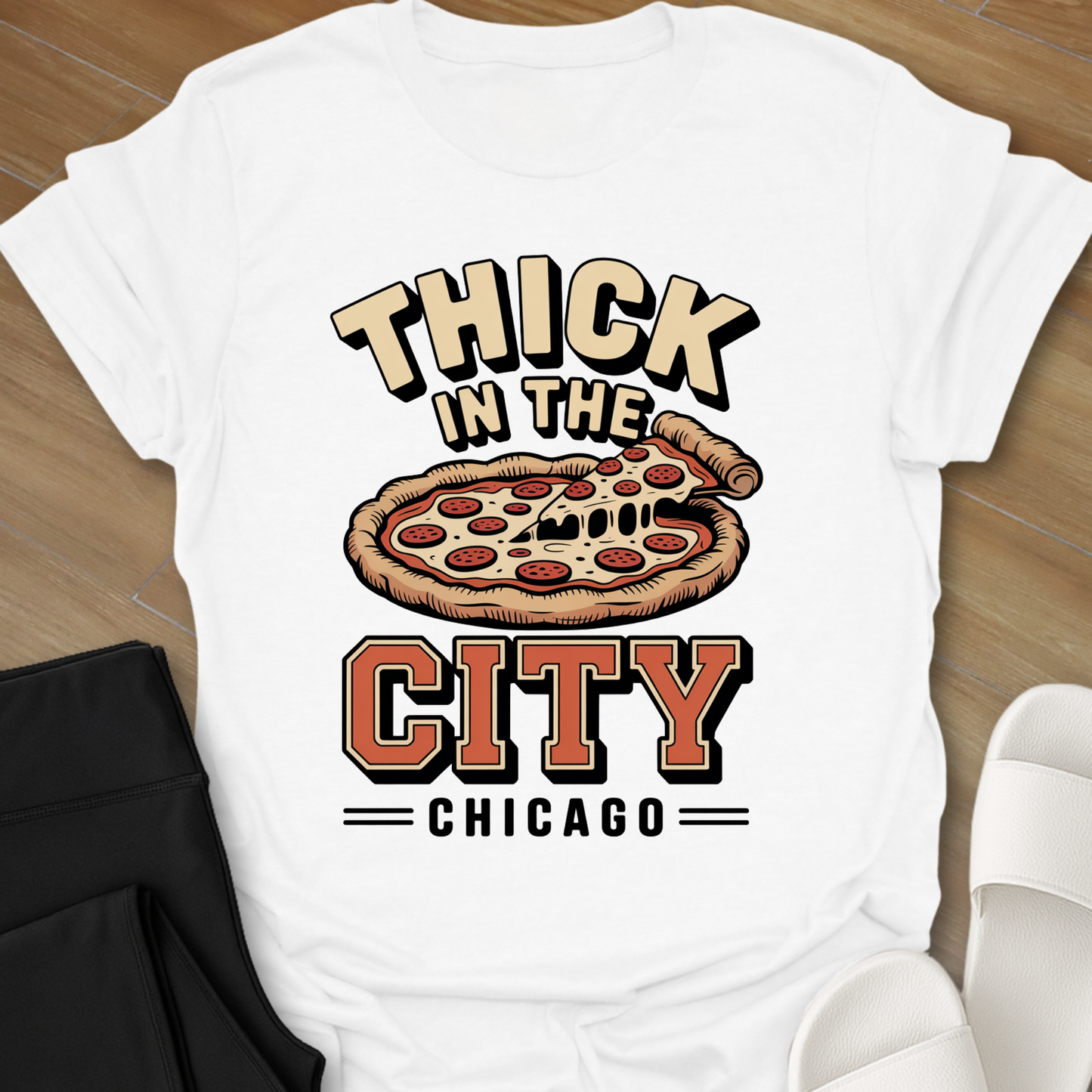 Chicago Curvy Pizza T-Shirt