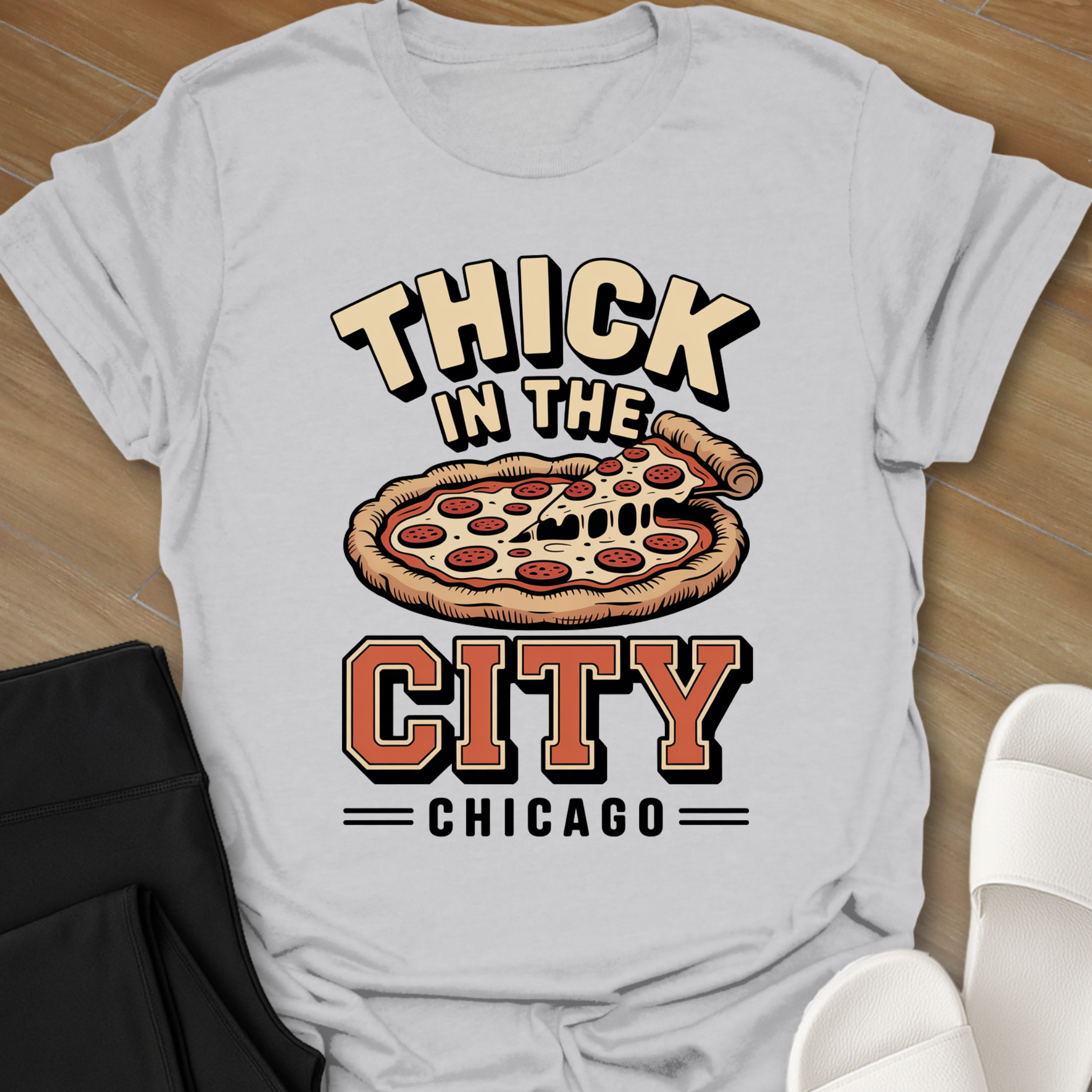 Chicago Curvy Pizza T-Shirt
