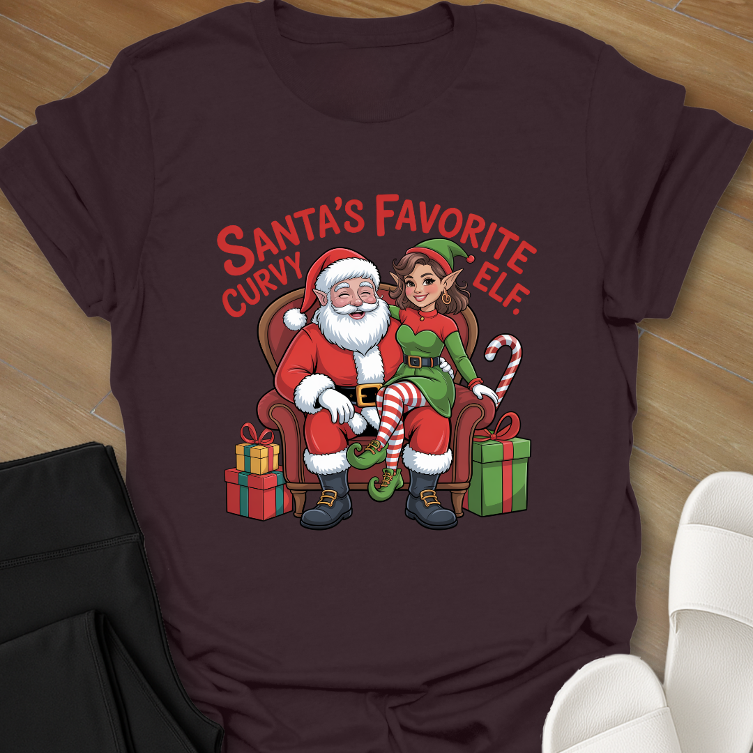 Santa's Favorite Curvy Elf. T-Shirt